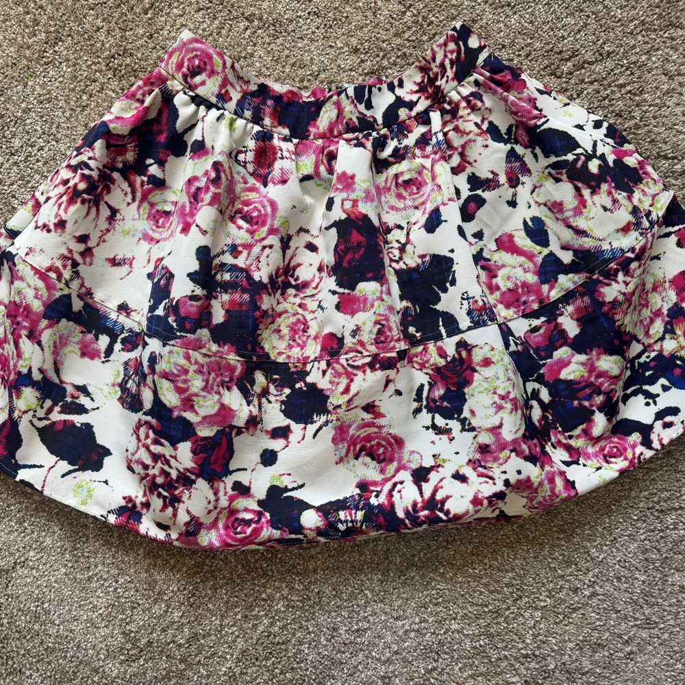 Express Pink Floral  Bubble Skirt